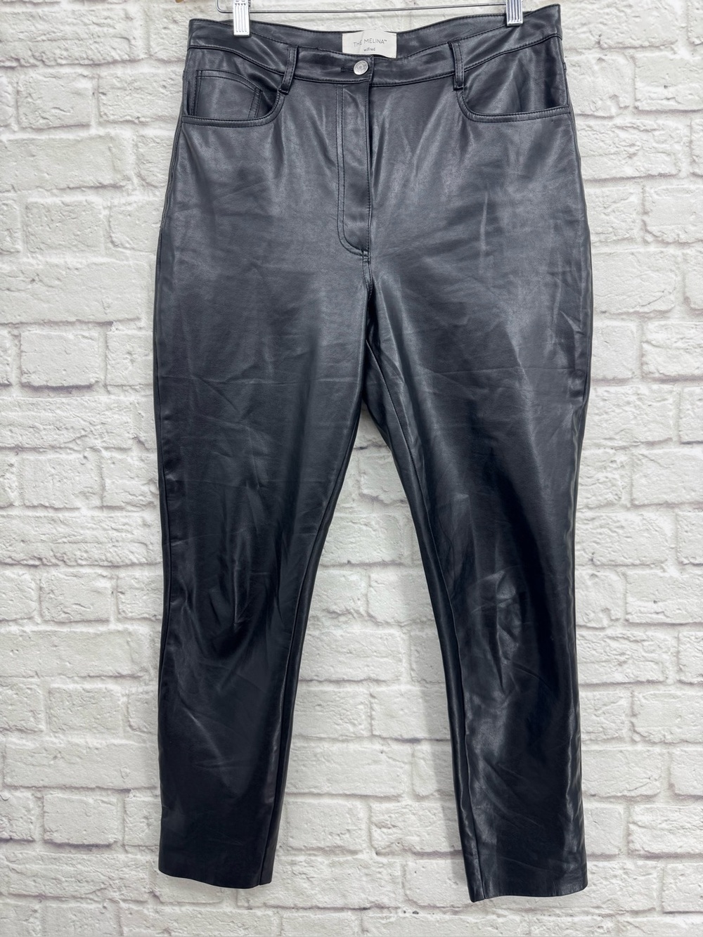 Wilfred The Melina Slim Pant Vegan Leather Pants Black High Rise Slim Leg Aritzi